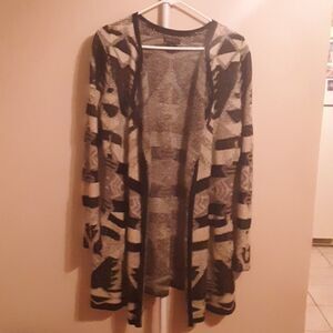 LUCKY BRAND AZTEC OPEN FRONT CARDIGAN SWEATER MEDIUM